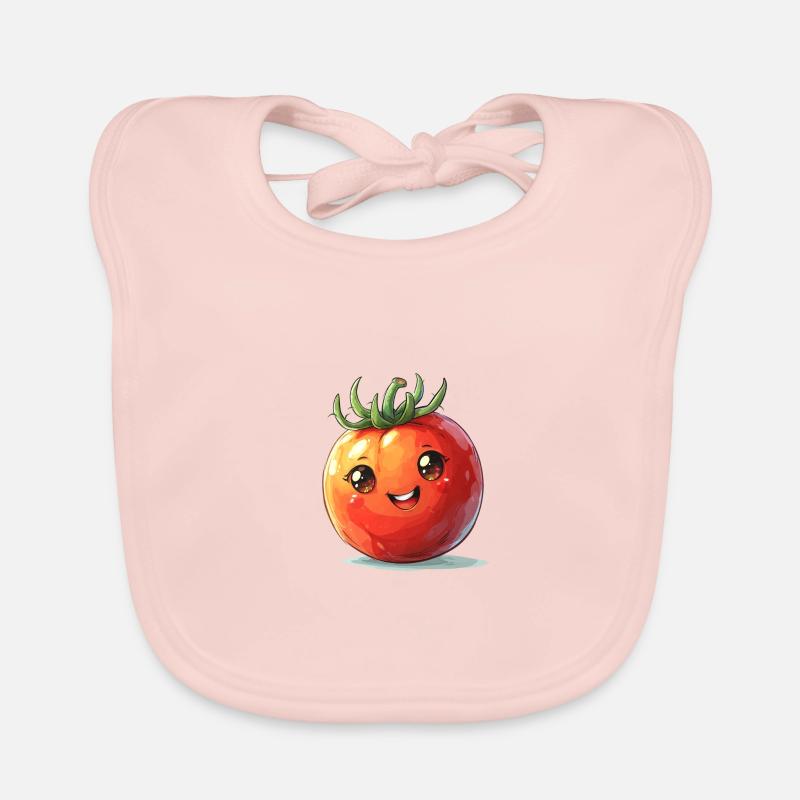 Tomate fröhlicher Comic Stil Baby Bio-Lätzchen
