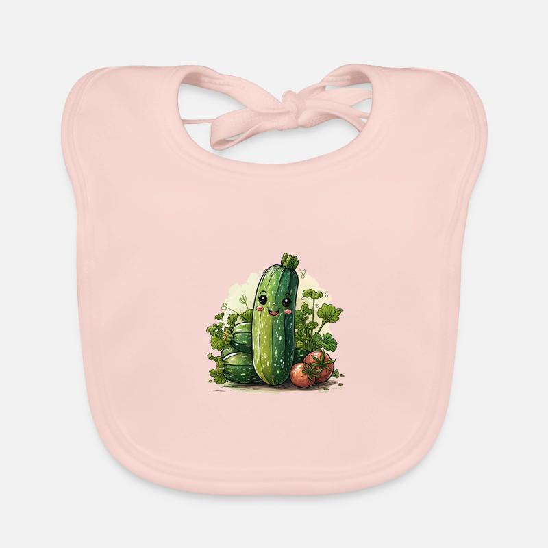 Style bande dessinée de courgettes - Bavoir bio Bébé - rose