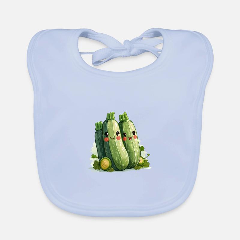 Style bande dessinée familiale de courgettes Bavoir bio Bébé