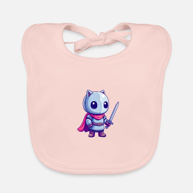 Brave knight in comic book style for kids Organic Baby Bibs