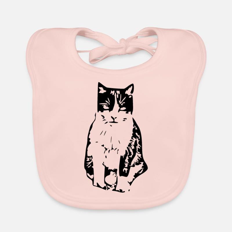 Chat noir Bavoir bio Bébé