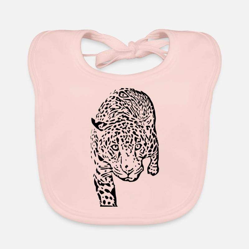 leopard schwarz schwarzer Leopard Baby Bio-Lätzchen