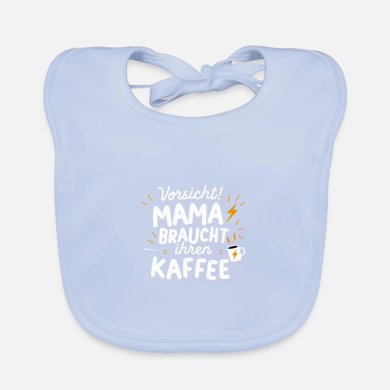 Mama Kaffee Warnung Muttertag Geburtstag Lustig Baby Bio-Lätzchen