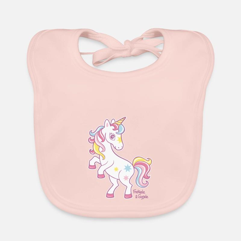 Petite licorne - Bavoir bio Bébé - rose