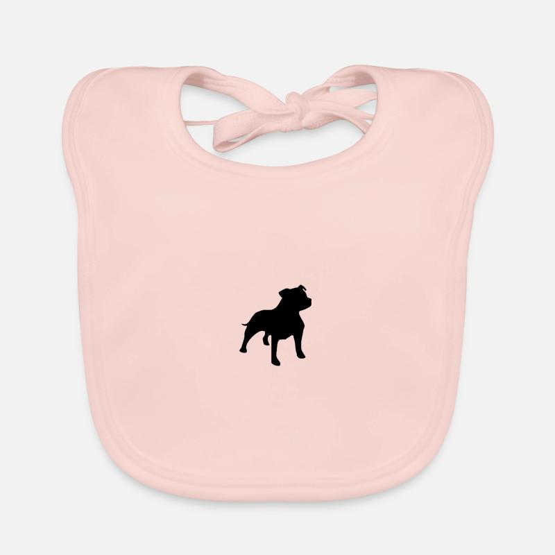 Silhouette Pitbull Schwarz Baby Bio-Lätzchen