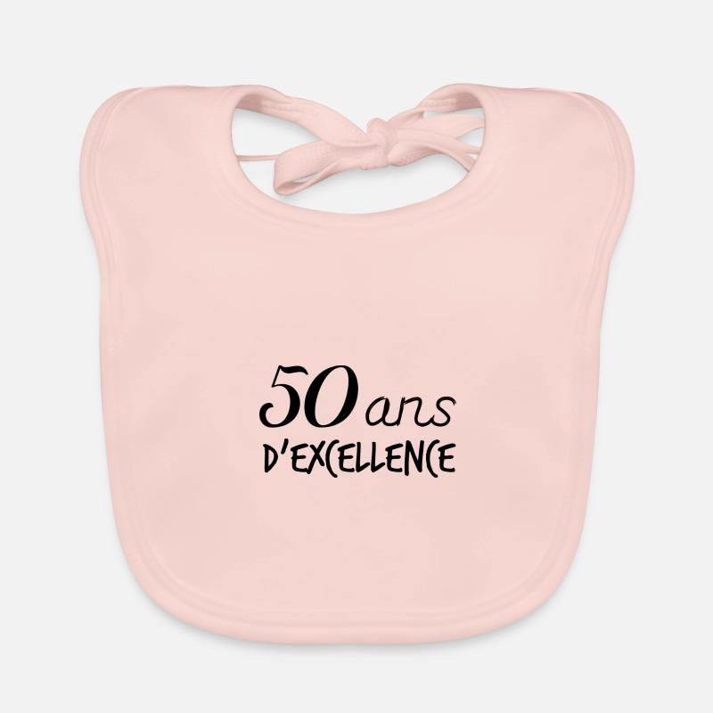 Anniversaire 50 ANS EXCELLENCE Bavoir bio Bébé