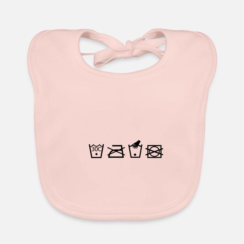 Conseils d'entretien - icônes de lavage textile fer Bavoir bio Bébé
