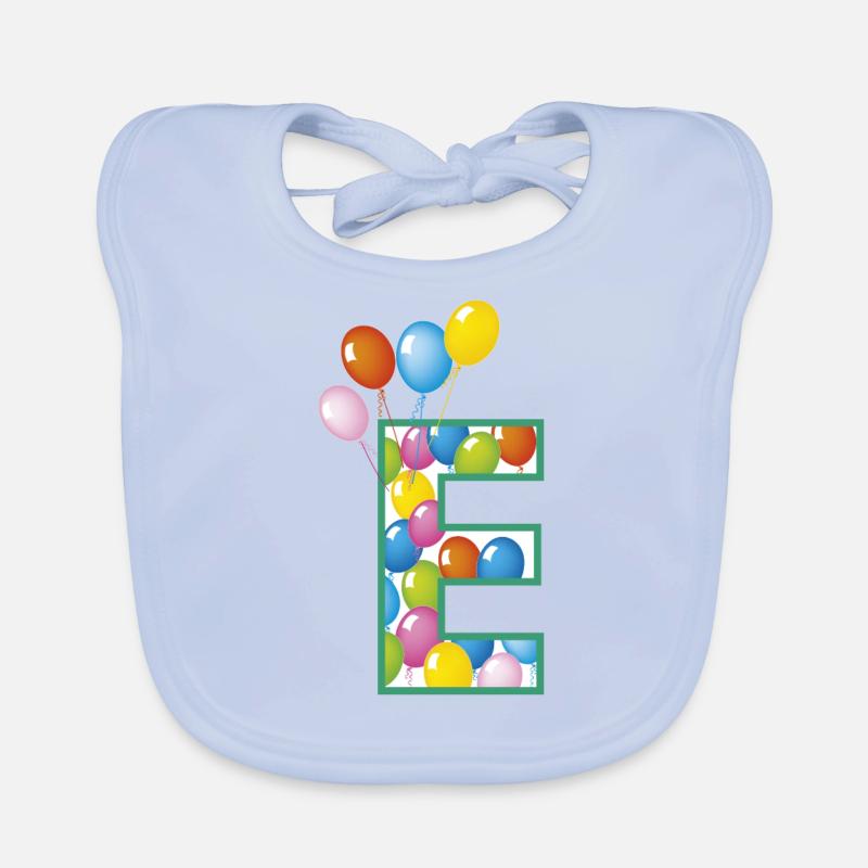 lettre E ballons Bavoir bio Bébé