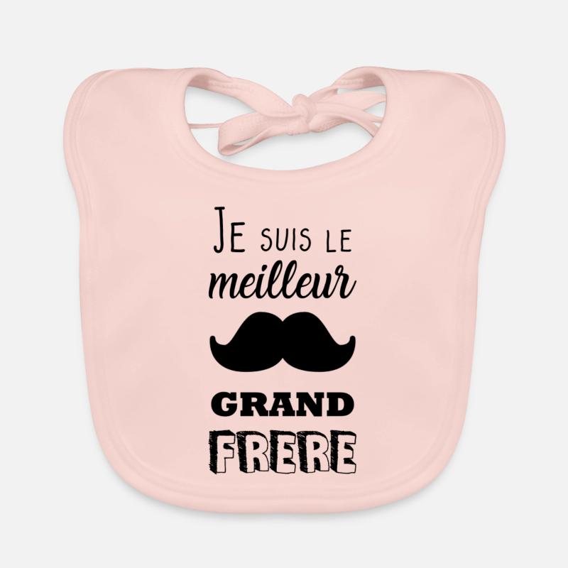 Grand frére - Bavoir bio Bébé - rose
