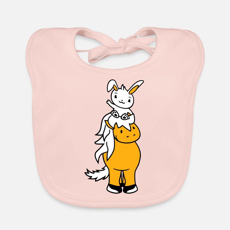 Cheval de lapin équitation cavalier poney cheval agitant mignon Bavoir bio Bébé