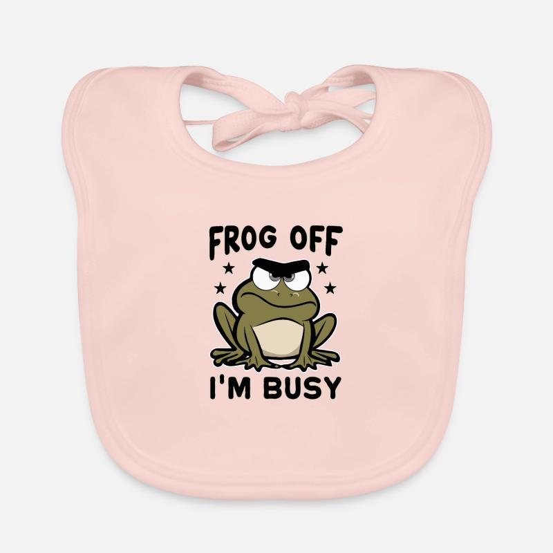 Grenouille désactivée - Bavoir bio Bébé - rose
