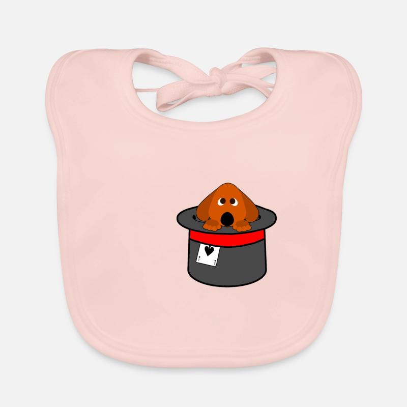 Cute Dog in Magic Hat Wizard Magic Gift Organic Baby Bibs