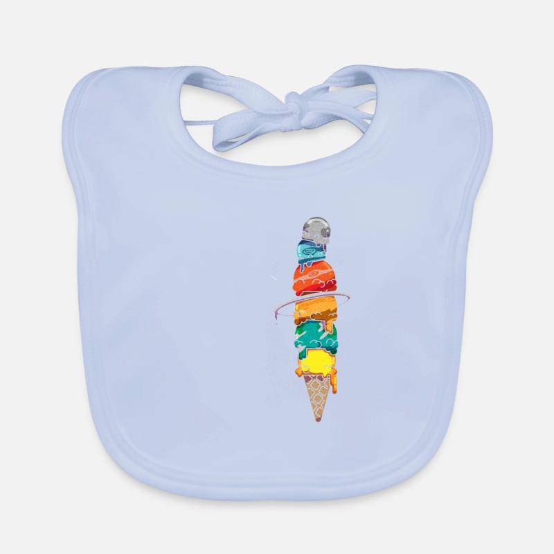 Système solaire Waffle Space Ice Summer Mars Bavoir bio Bébé