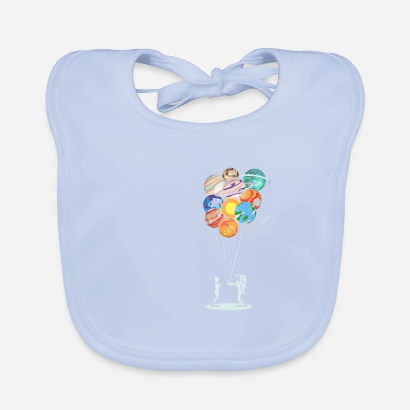 Astronomy Balloon Couple Astronaut Solar System Organic Baby Bibs