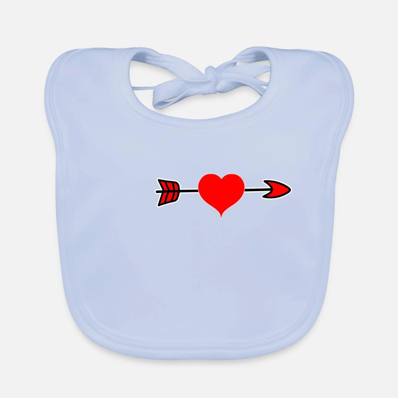 Pfeil Durch Herz Liebe Romantisch Amor Geschenk Baby Bio-Lätzchen