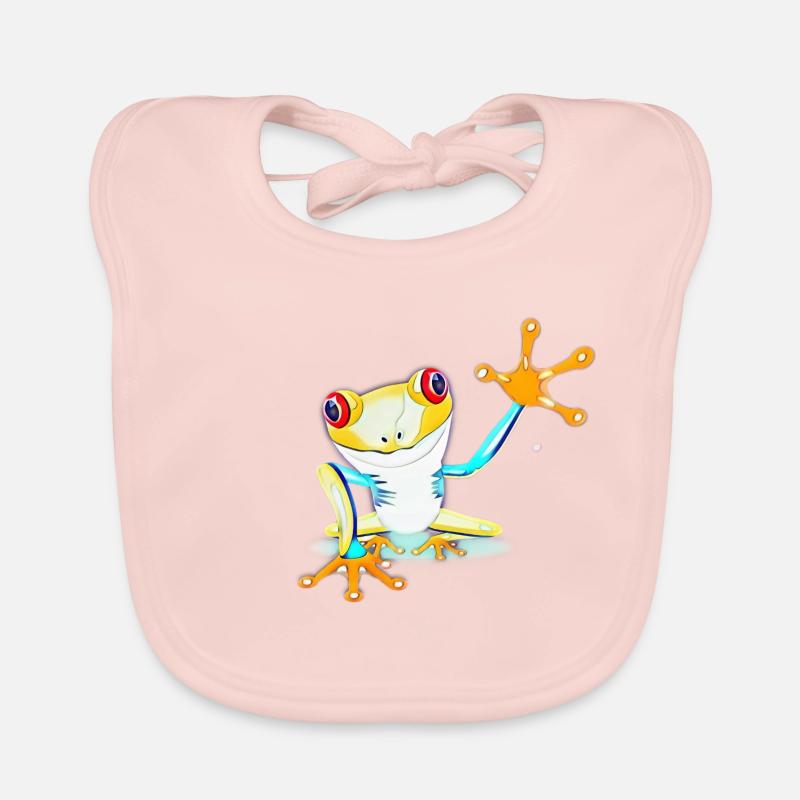 Grenouille colorée Bavoir bio Bébé
