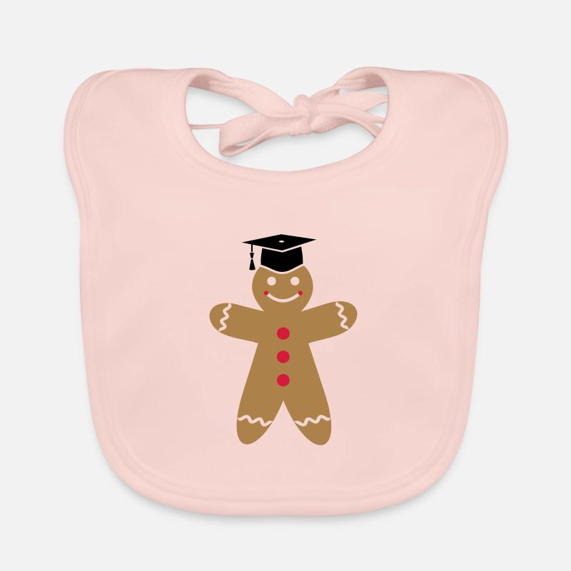 Mortarboard on gingerbread man exam PhD thesis Organic Baby Bibs
