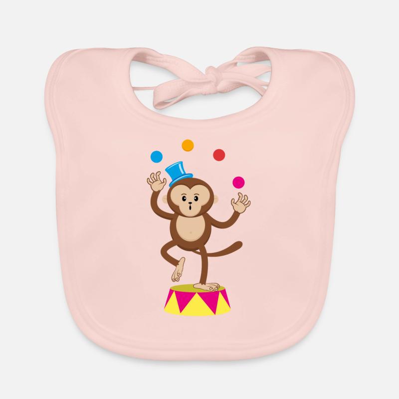 Circus monkey juggler monkey monkey monkey circus Organic Baby Bibs