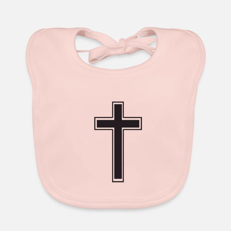 Cross black Organic Baby Bibs