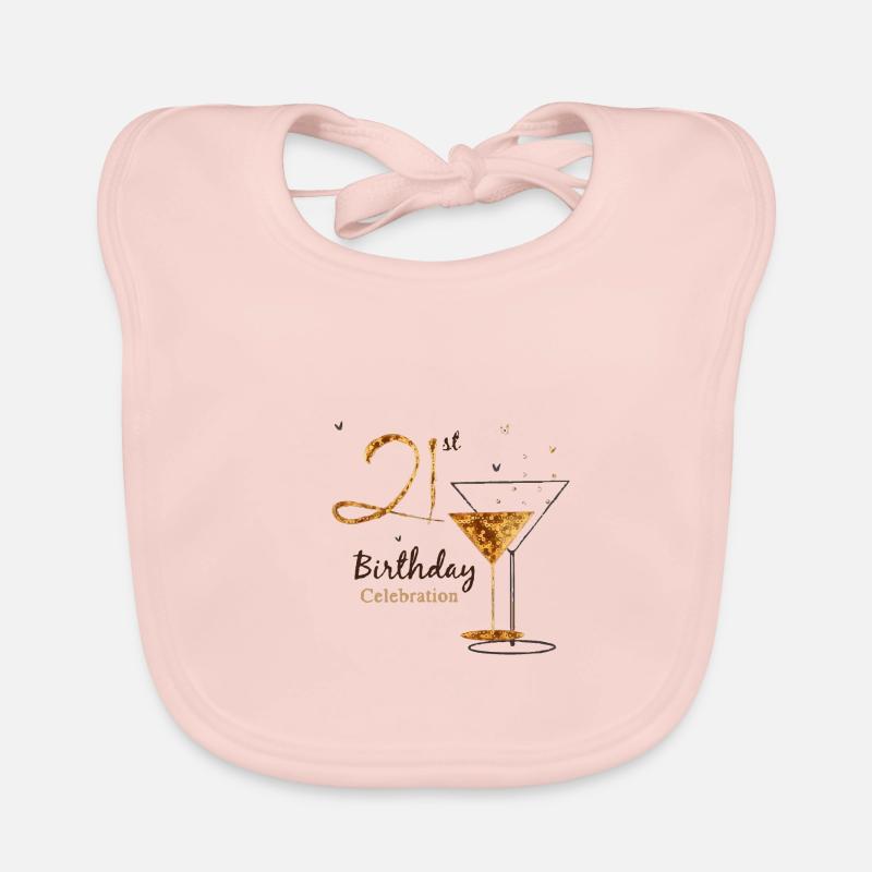 21. Geburtstag wird gross gefeiert - Baby Bio-Lätzchen - Rose