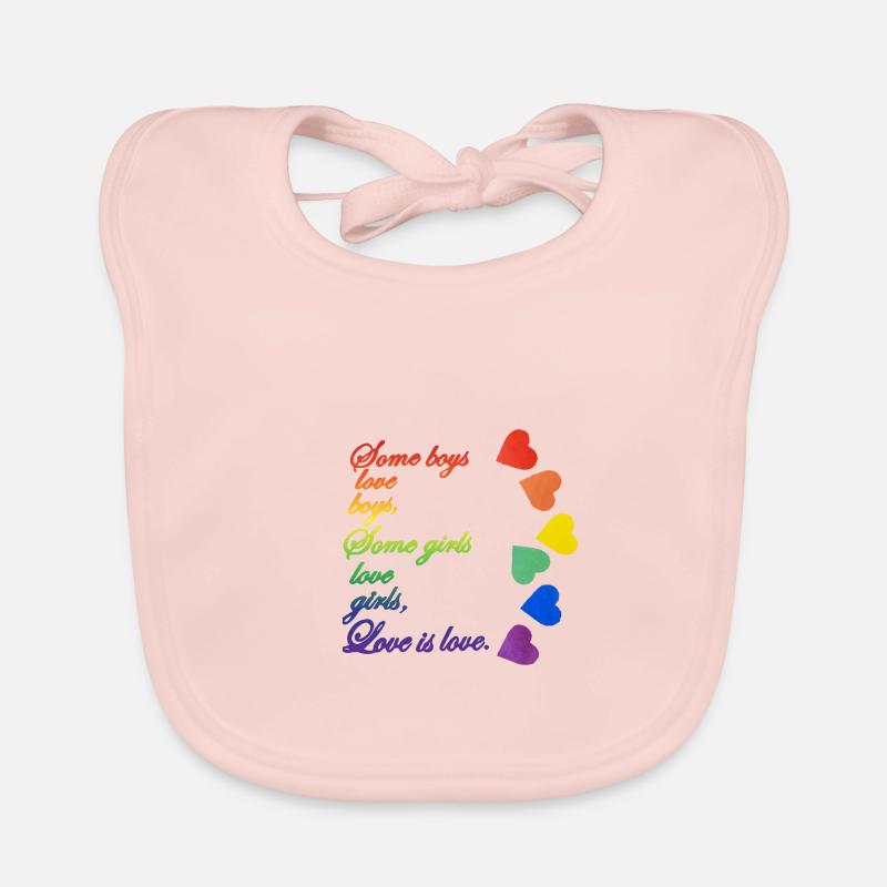 Ob lesbisch oder schwul, Liebe ist Liebe - Baby Bio-Lätzchen - Rose