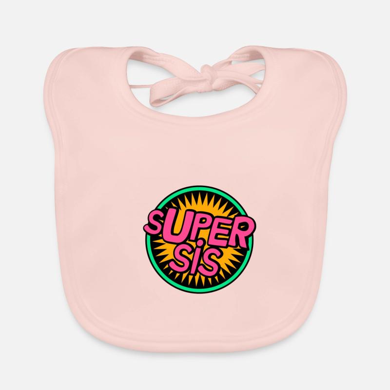 Super sis - Bavoir bio Bébé - rose