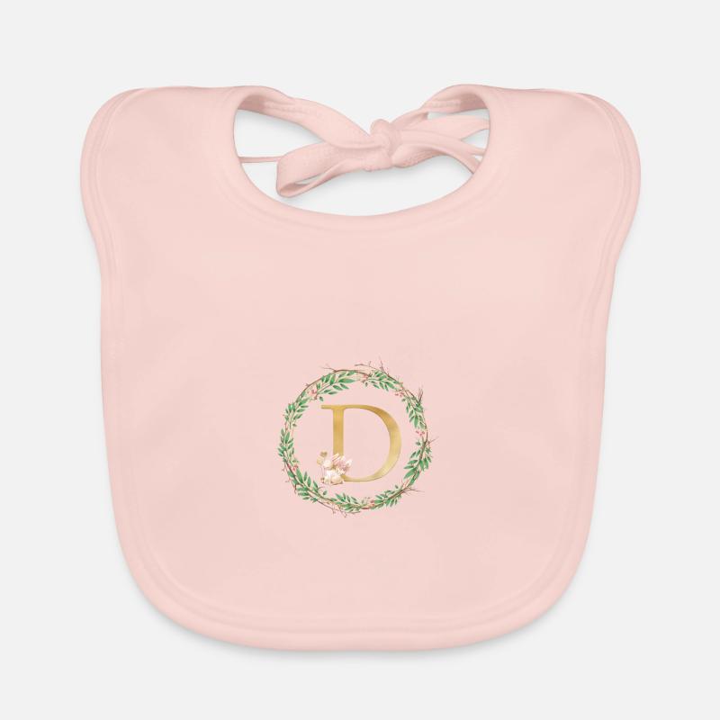 Customizable Monogram D Organic Baby Bibs