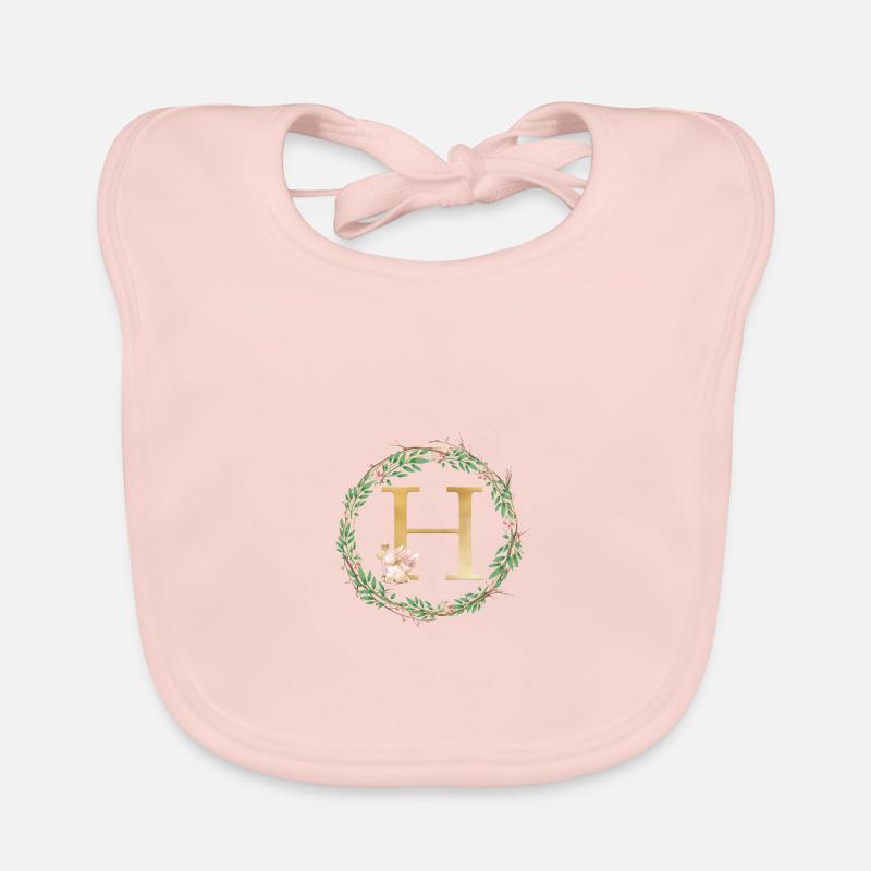Customizable Monogram H Organic Baby Bibs