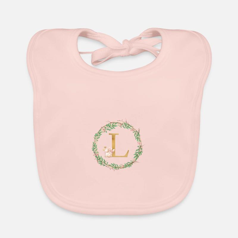Personalisierbar Monogramm L Baby Bio-Lätzchen