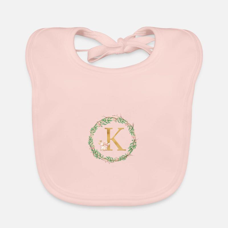 Customizable Monogram K Organic Baby Bibs