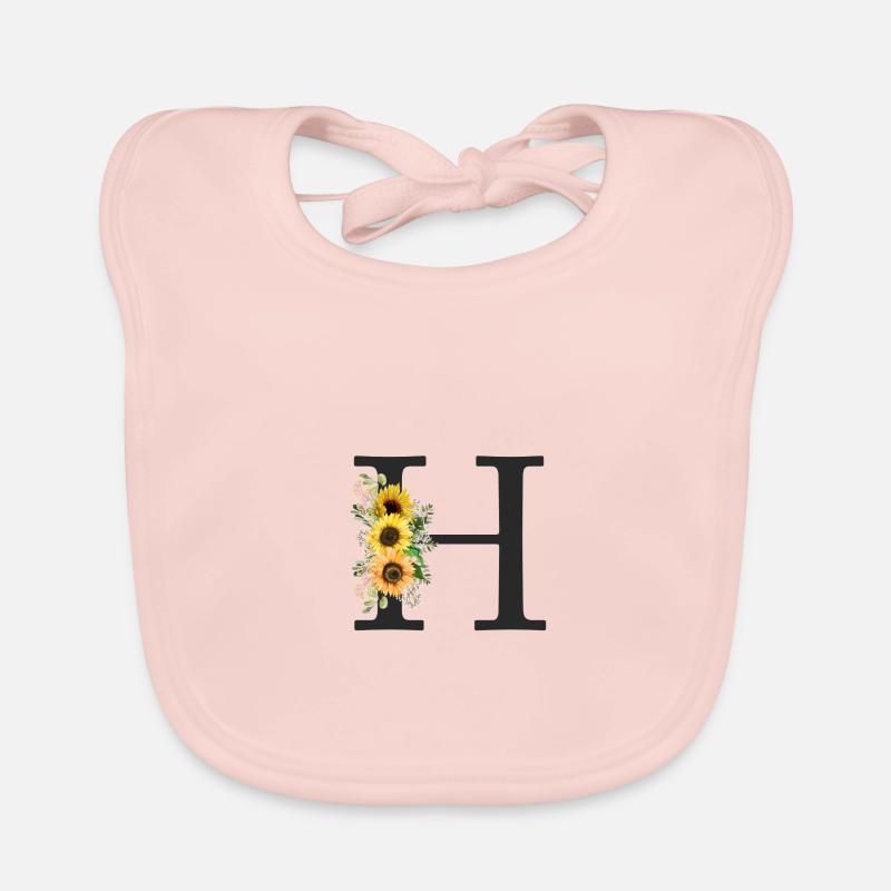 H Monogramme Tournesols Bavoir bio Bébé