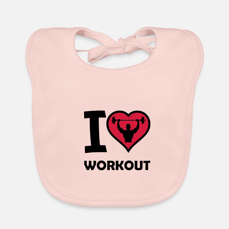 i love workout 02 Organic Baby Bibs