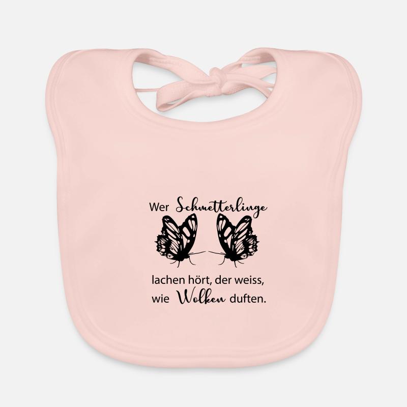 Wer Schmetterlinge lachen hört, der weiss, ... - Baby Bio-Lätzchen - Rose
