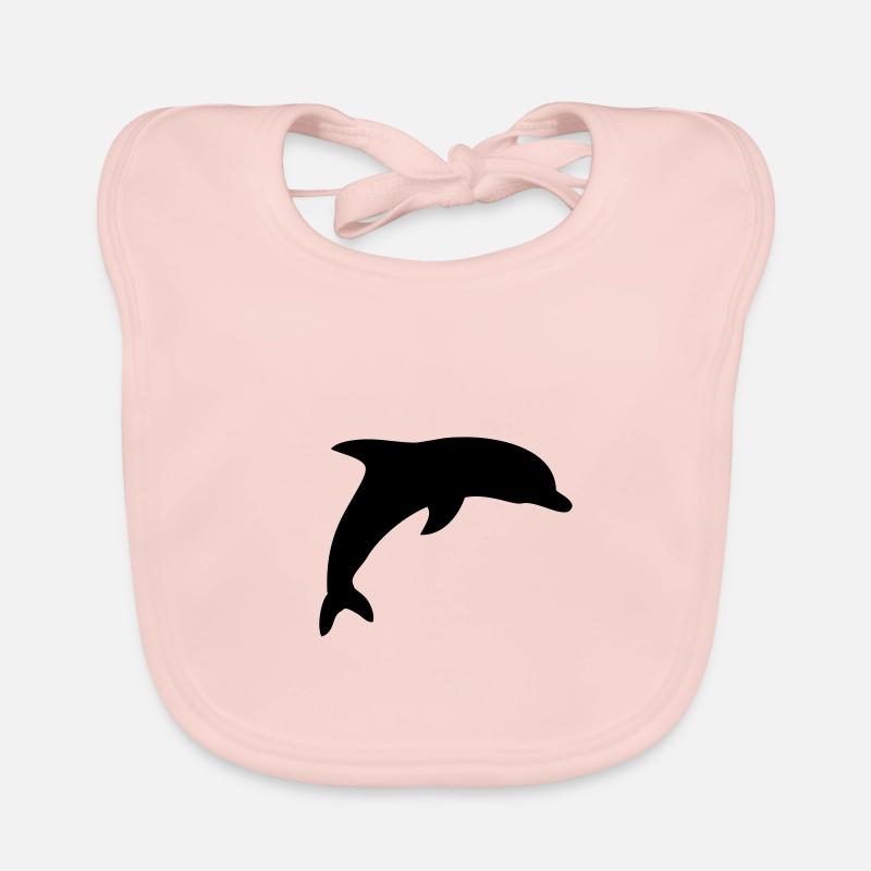 dolphin - Organic Baby Bibs - rose