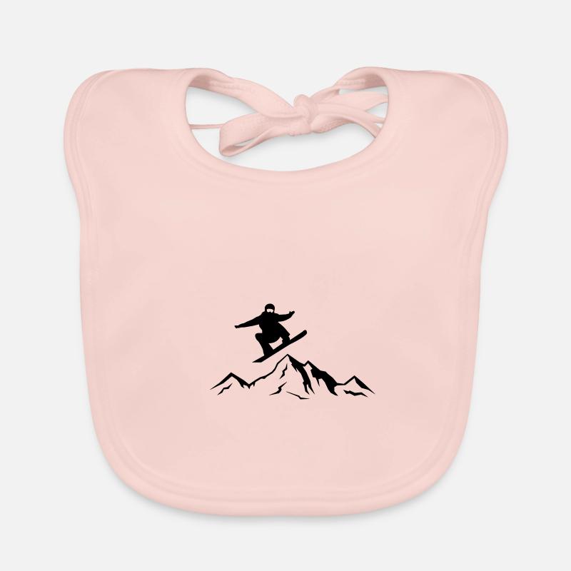 montagnes de snowboard Bavoir bio Bébé
