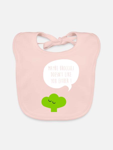 Broccoli doesn't like you - Baby Bio-Lätzchen - Rose - Vorne