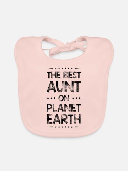 Best Aunt Saying - Organic Baby Bibs - rose - Front