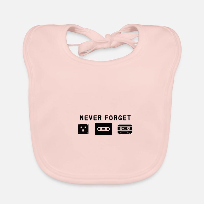 never forget floppy disk - Organic Baby Bibs - rose