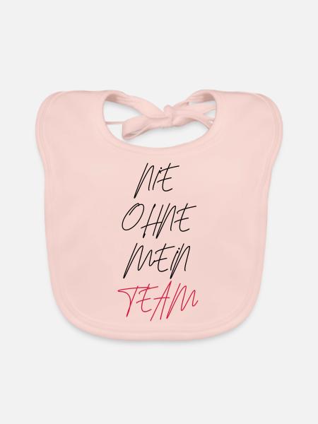 nie ohne mein team design - Baby Bio-Lätzchen - Rose - Vorne