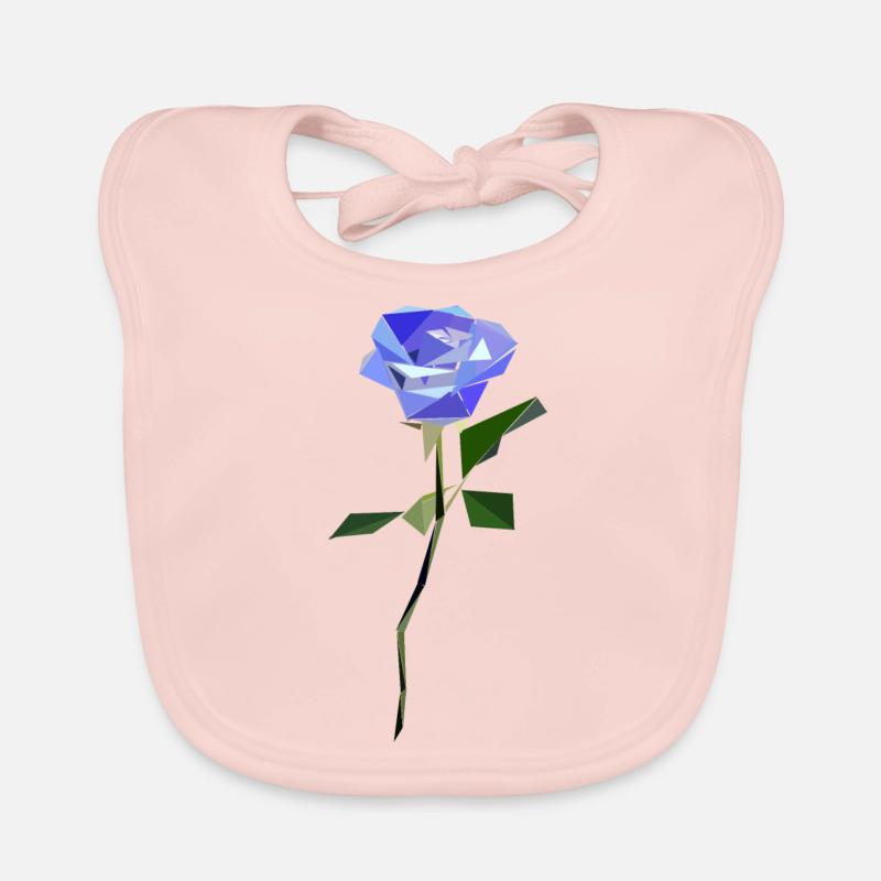 Rose abstract blue Organic Baby Bibs