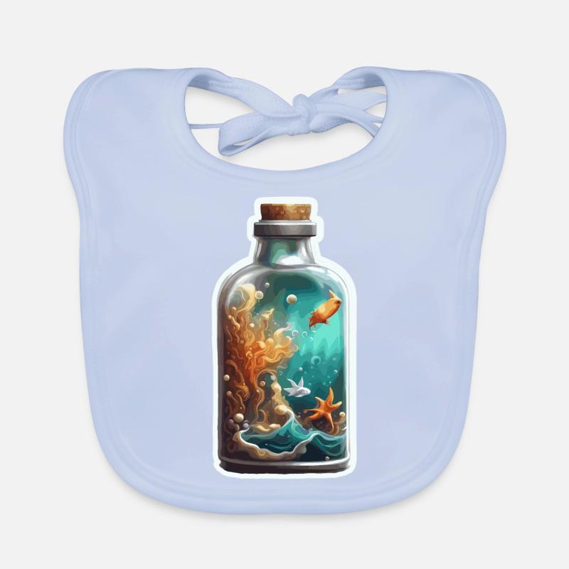 Magic Bottle / Cork / Underwater / Fish Organic Baby Bibs