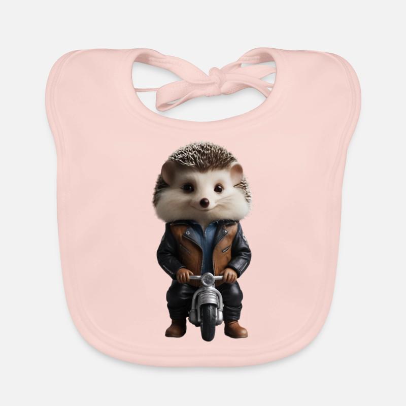 Biker hedgehog Organic Baby Bibs