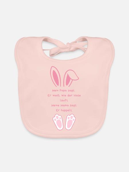 Wie der Hase läuft – oder auch nicht! - Baby Bio-Lätzchen - Rose - Vorne