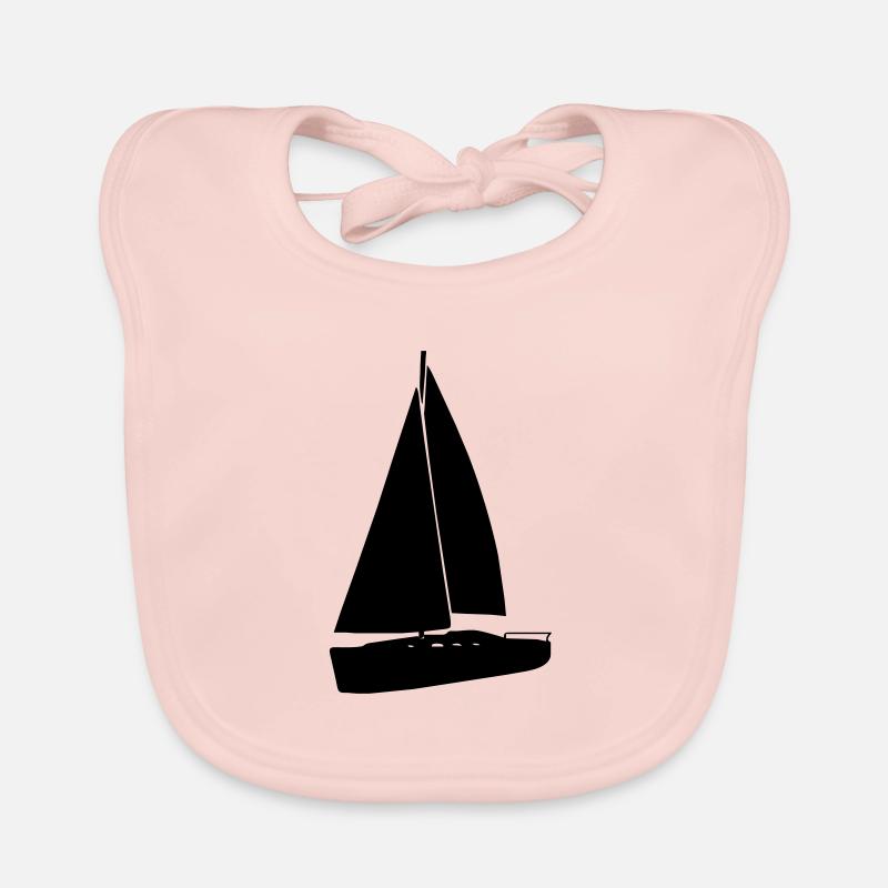 Segelyacht Schwarz Baby Bio-Lätzchen