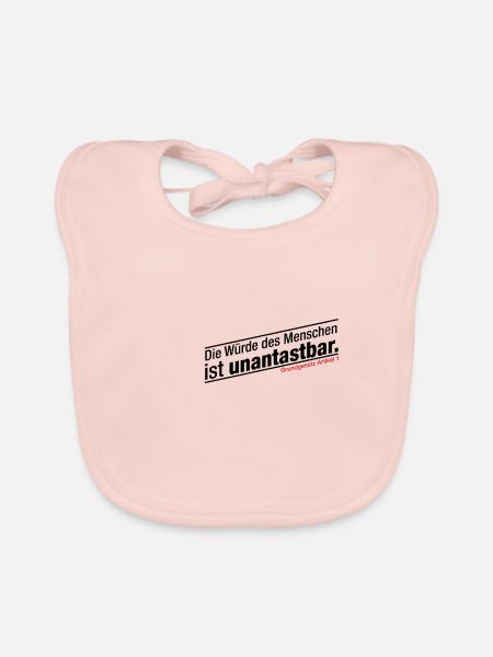 Grundgesetz Die Würde des Menschen ist unantastbar - Baby Bio-Lätzchen - Rose - Vorne