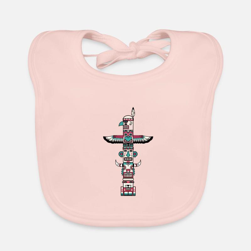 Indian, Totem, Totem, Sculpture, Gift Organic Baby Bibs