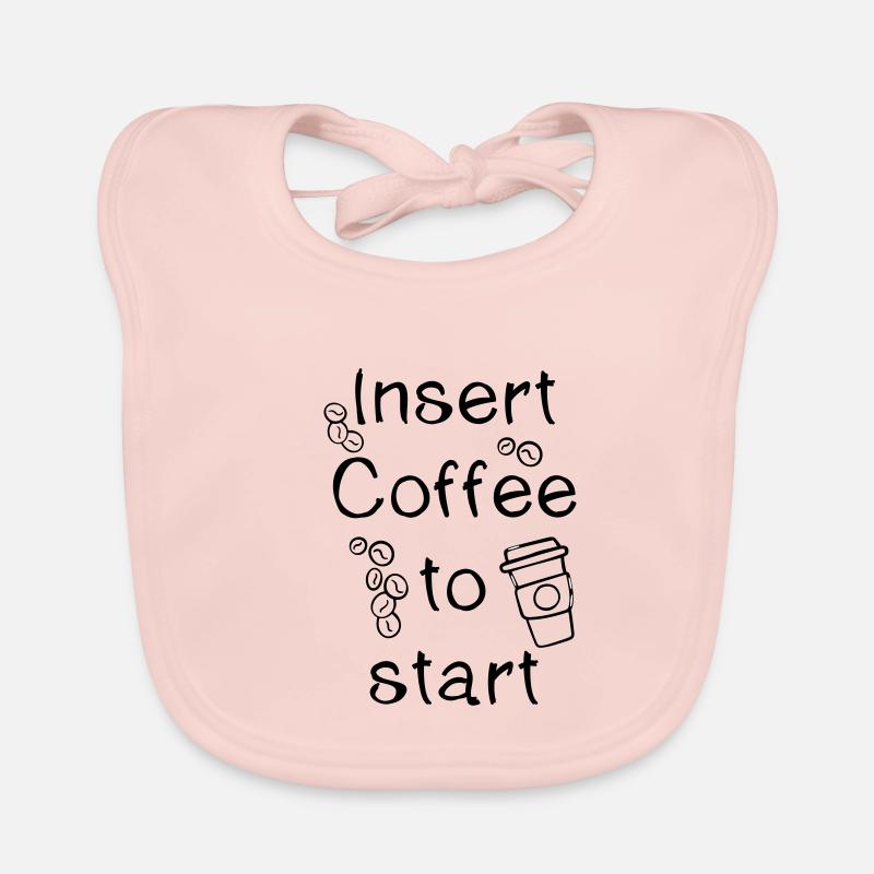 PiexSu - Insert Coffee to start - Organic Baby Bibs - rose
