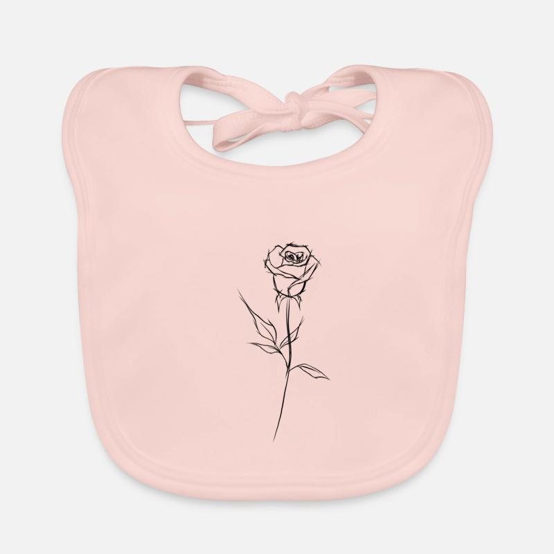 Rose "black" Organic Baby Bibs