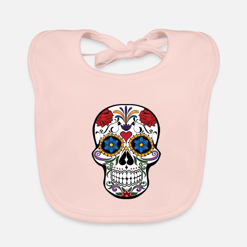 pretty pattern skull skull skull colored style Organic Baby Bibs