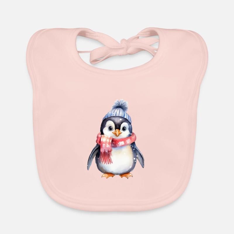 Pinguin im Winter Baby Bio-Lätzchen